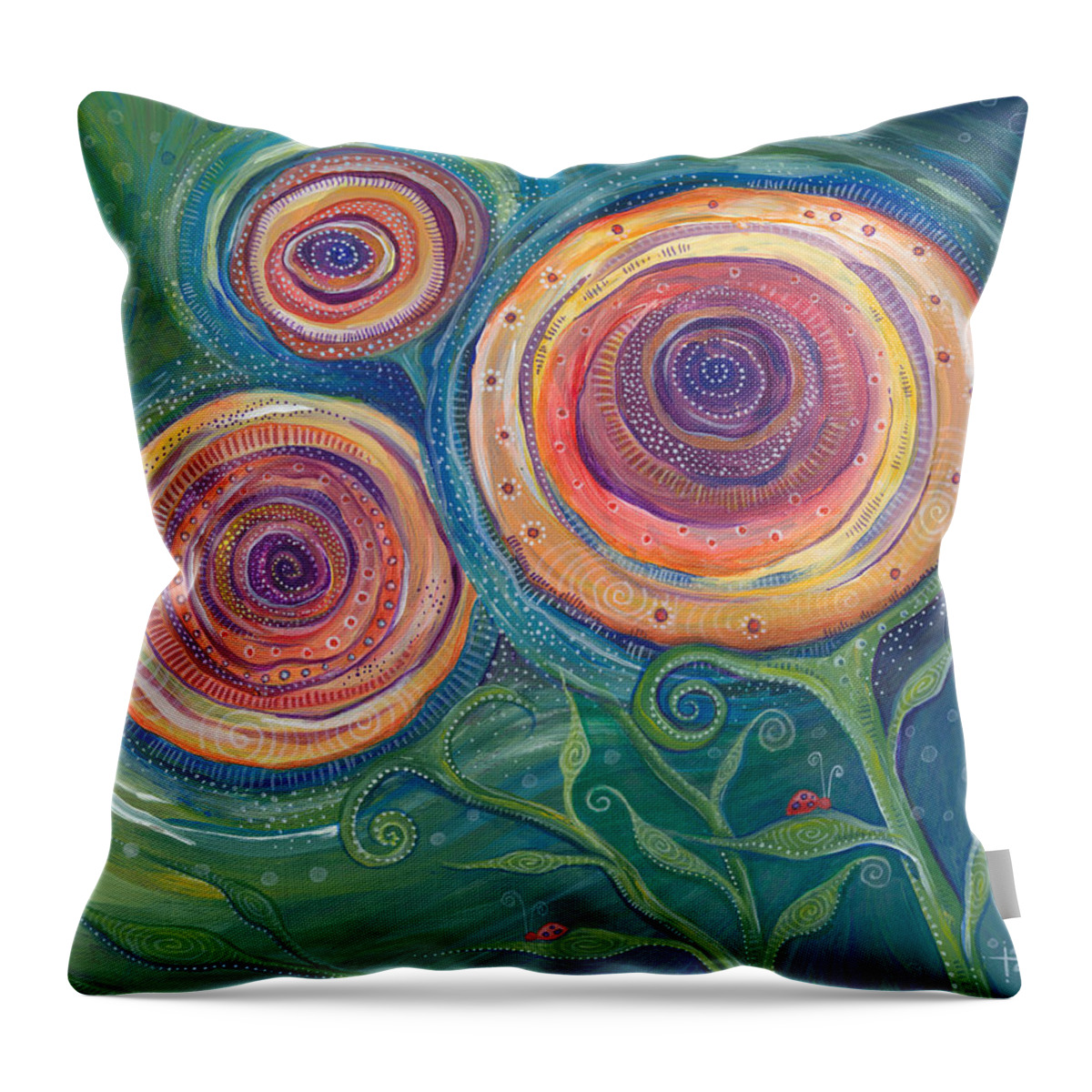 Flowers Throw Pillow featuring the painting Be the Light by Tanielle Childers