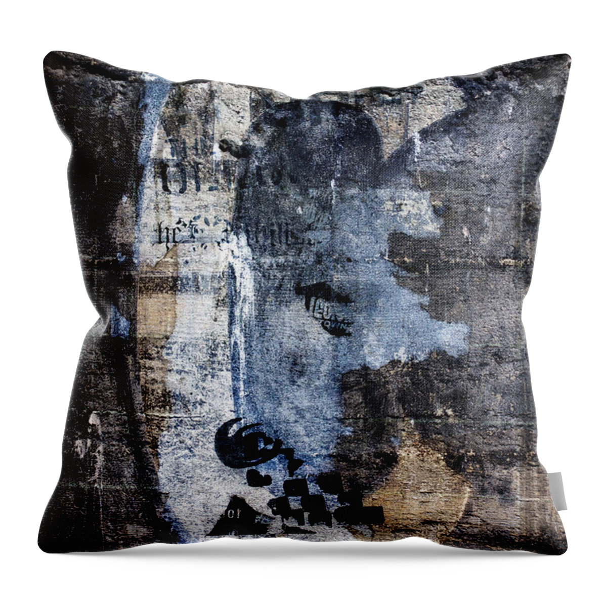 Letter Throw Pillow featuring the photograph Letter C Found On Walls by Carol Leigh