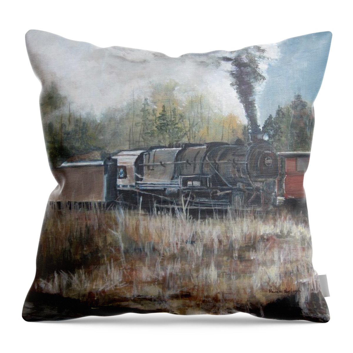 Painting Throw Pillow featuring the painting Letting Off Steam by Paula Pagliughi