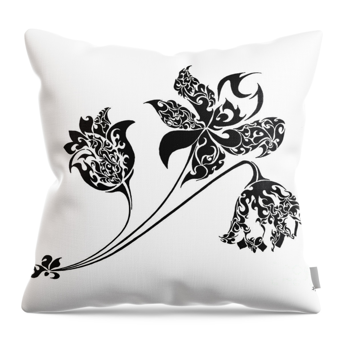 Doodle Throw Pillow featuring the painting Life Cycle by Anushree Santhosh