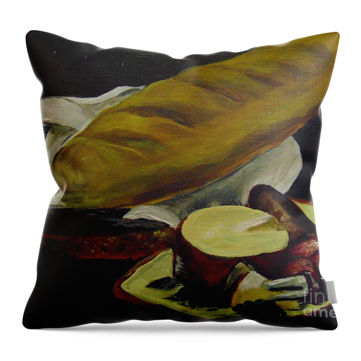 Bread Throw Pillow featuring the painting Life by Saundra Johnson