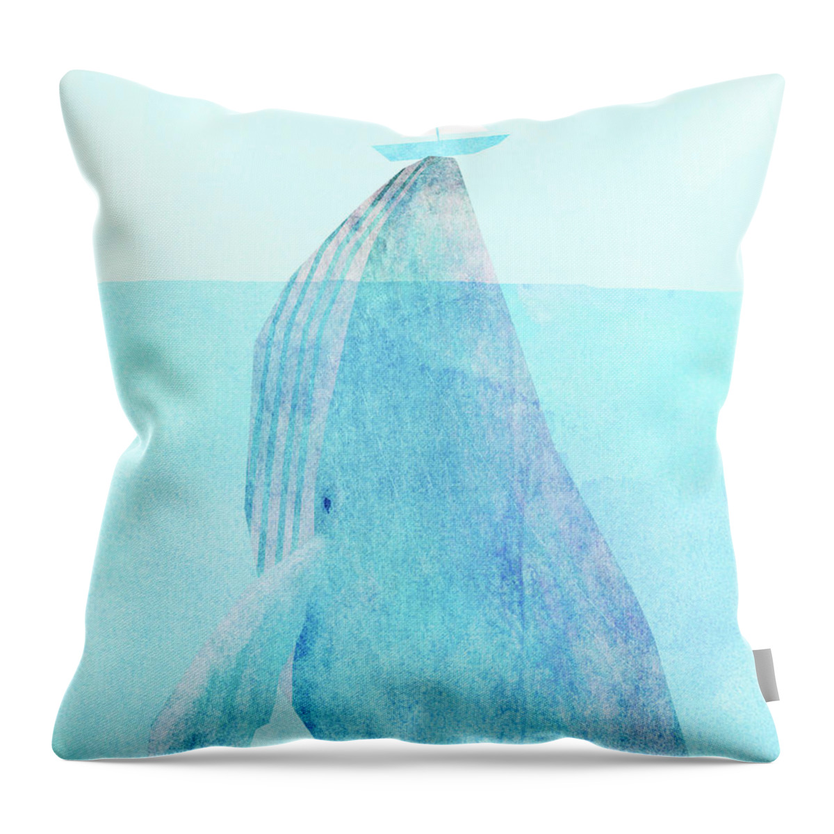 Whale Throw Pillow featuring the drawing Lift option by Eric Fan