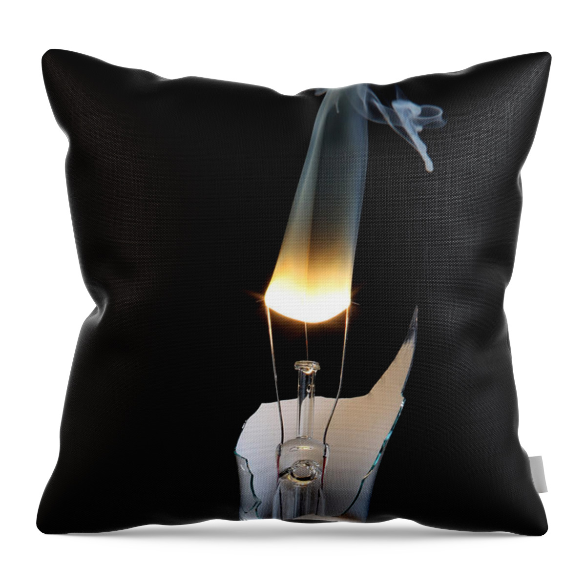 Bulb Throw Pillow featuring the photograph Light and Smoke by Robert Och