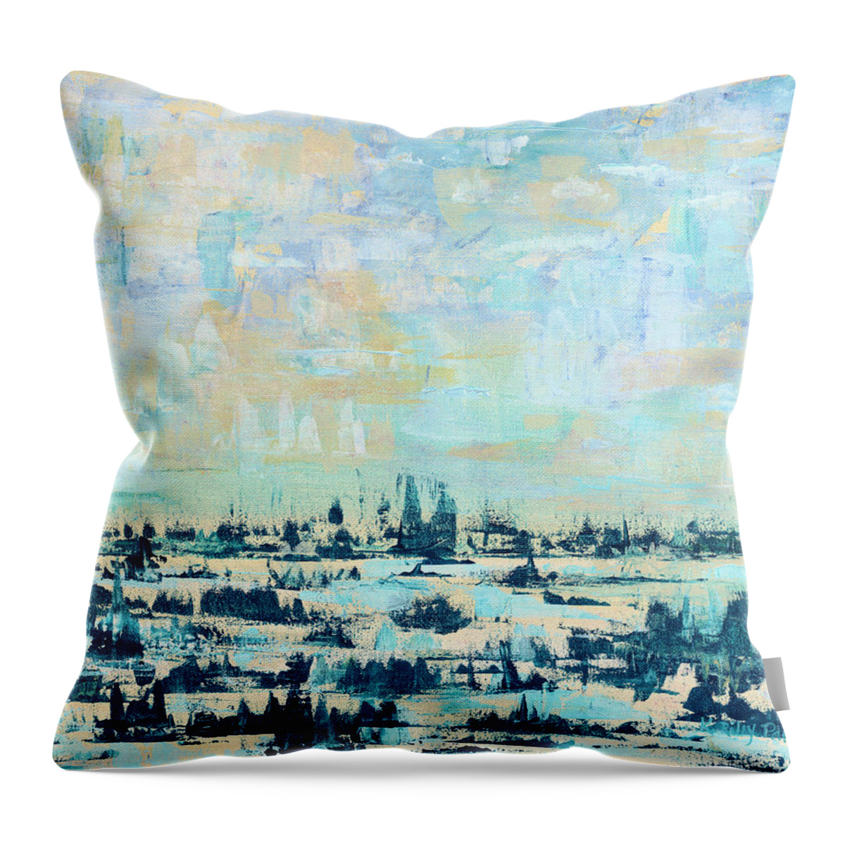 Marsh Throw Pillow featuring the painting Light over Broad Creek by Kathryn Riley Parker