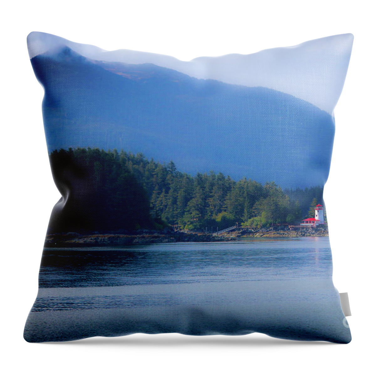 Lighthouse Throw Pillow featuring the photograph Lighthouse Sitka Alaska by Veronica Batterson