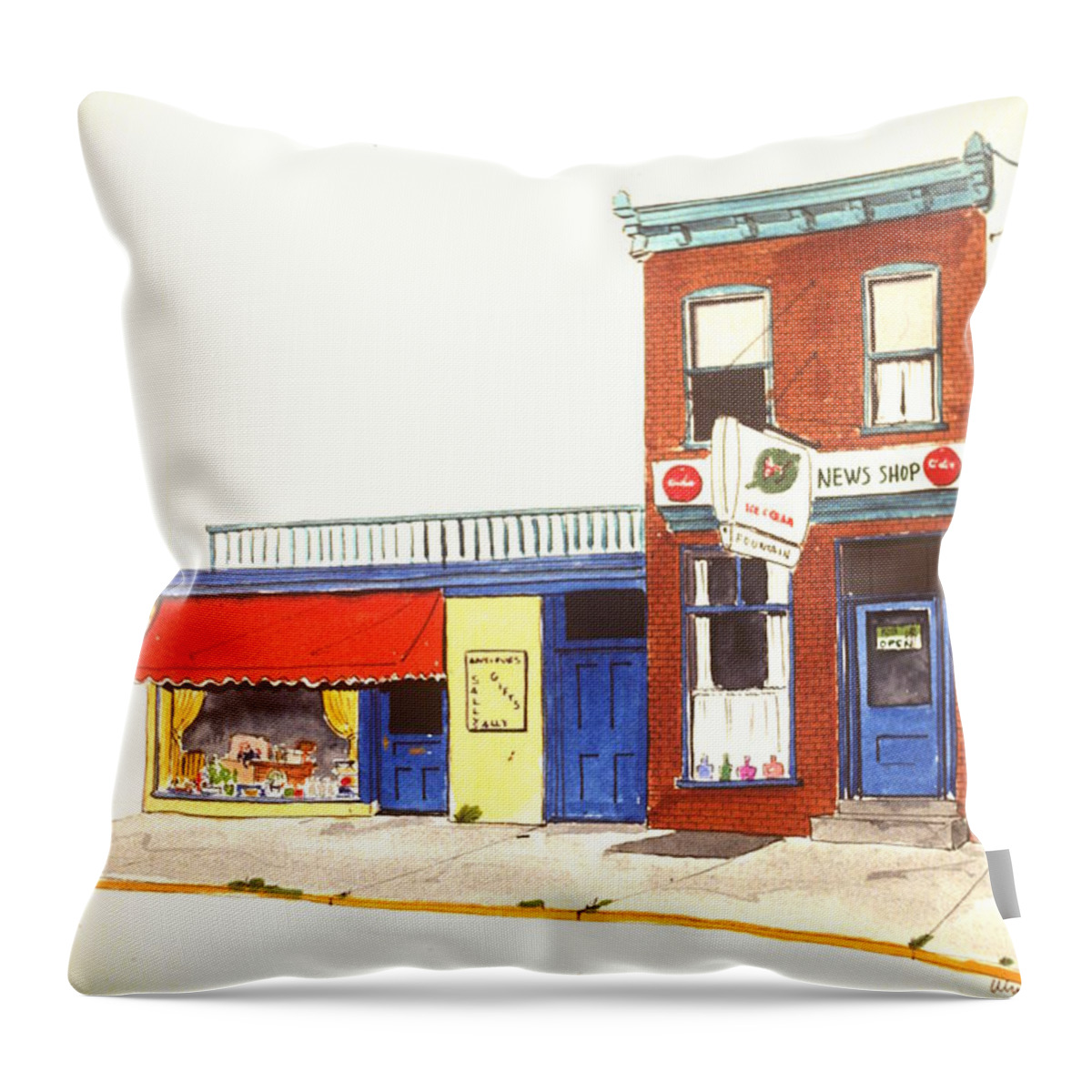 Wilmington De Throw Pillow featuring the painting Lincoln News by William Renzulli