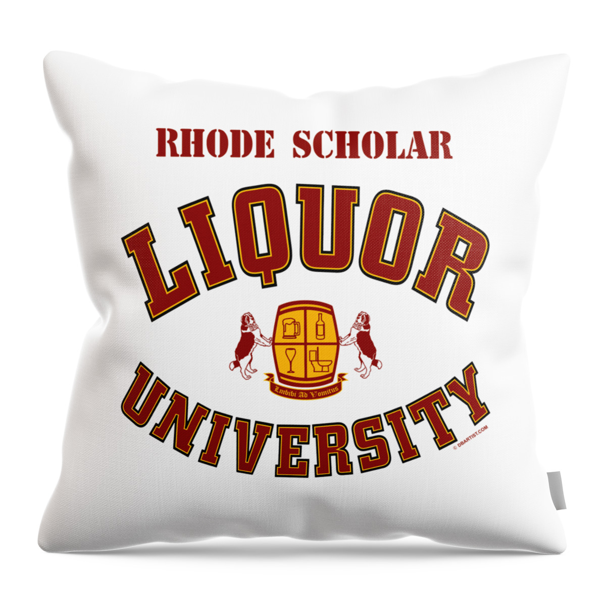 Liquor U Throw Pillow featuring the digital art Liquor University Rhode Scholar by DB Artist