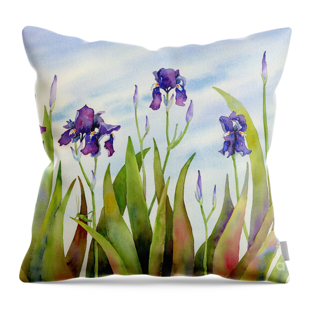 Iris Throw Pillow featuring the painting Listening to Divas by Amy Kirkpatrick