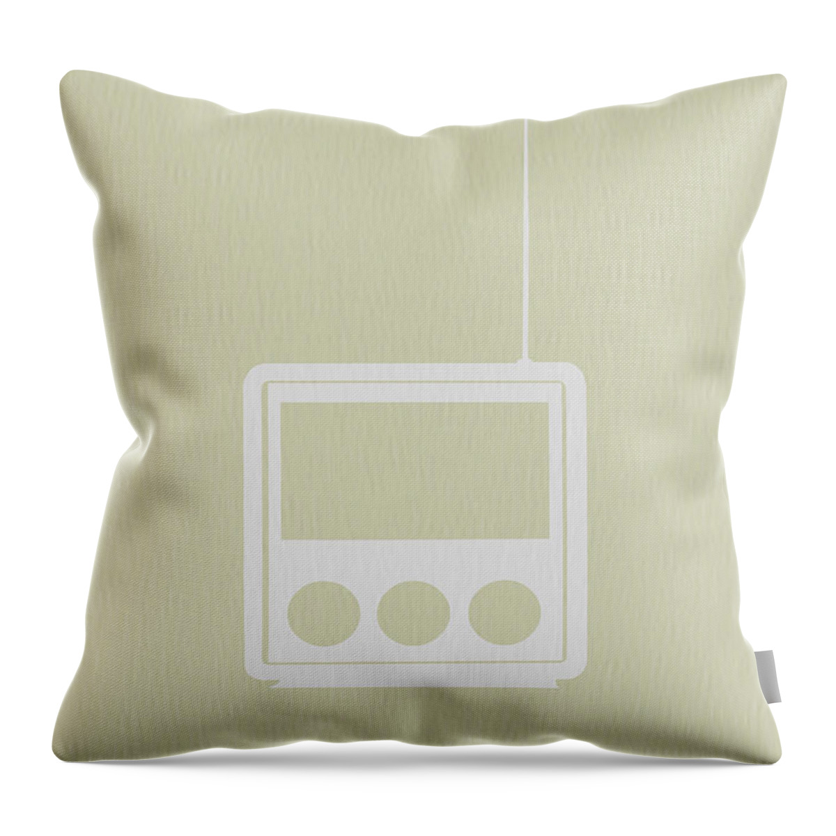 Radio Throw Pillow featuring the digital art Little Radio by Naxart Studio