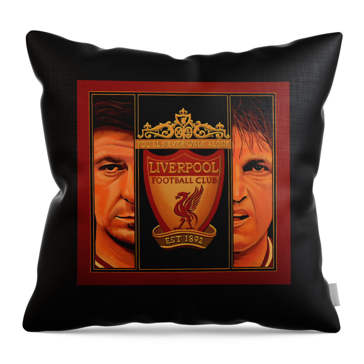 Liverpool Throw Pillow featuring the painting Liverpool Painting by Paul Meijering