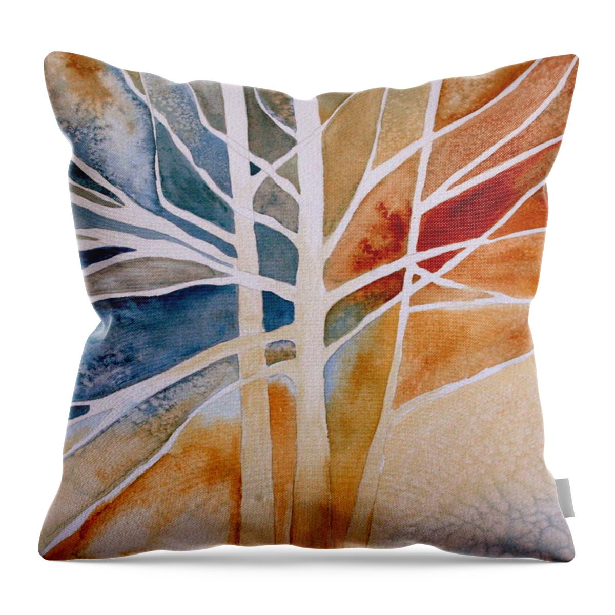 Watercolor Throw Pillow featuring the painting Lives Intertwined 2 by Julie Lueders 