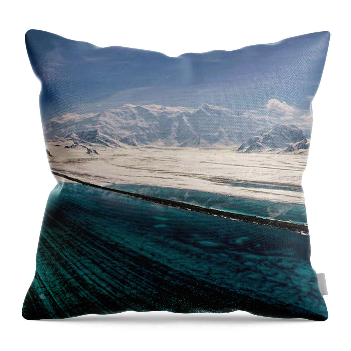 Mount Logan Throw Pillow featuring the photograph Logan Glacier Meltwater by Fred Denner