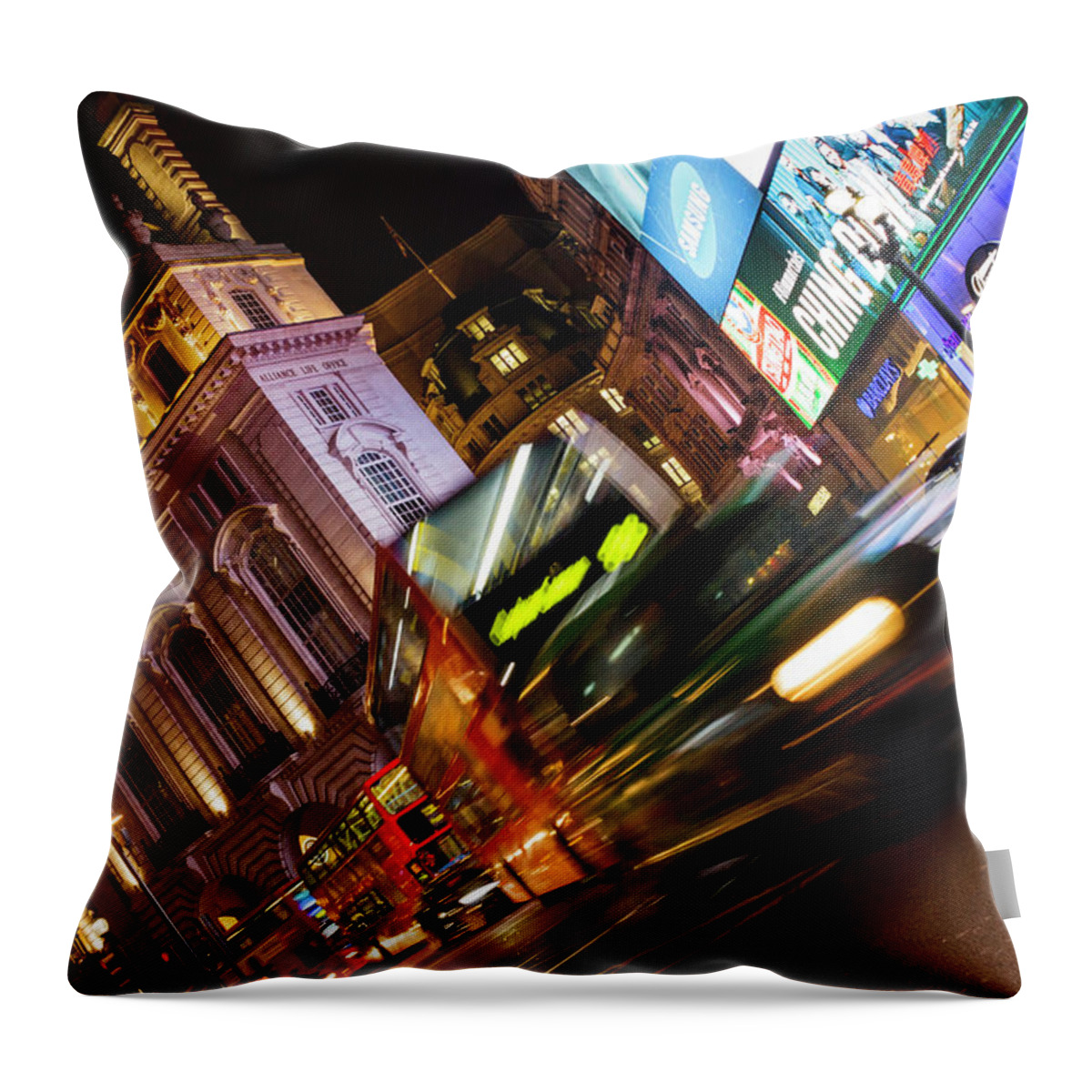 London Throw Pillow featuring the photograph London Bustle by Rick Deacon