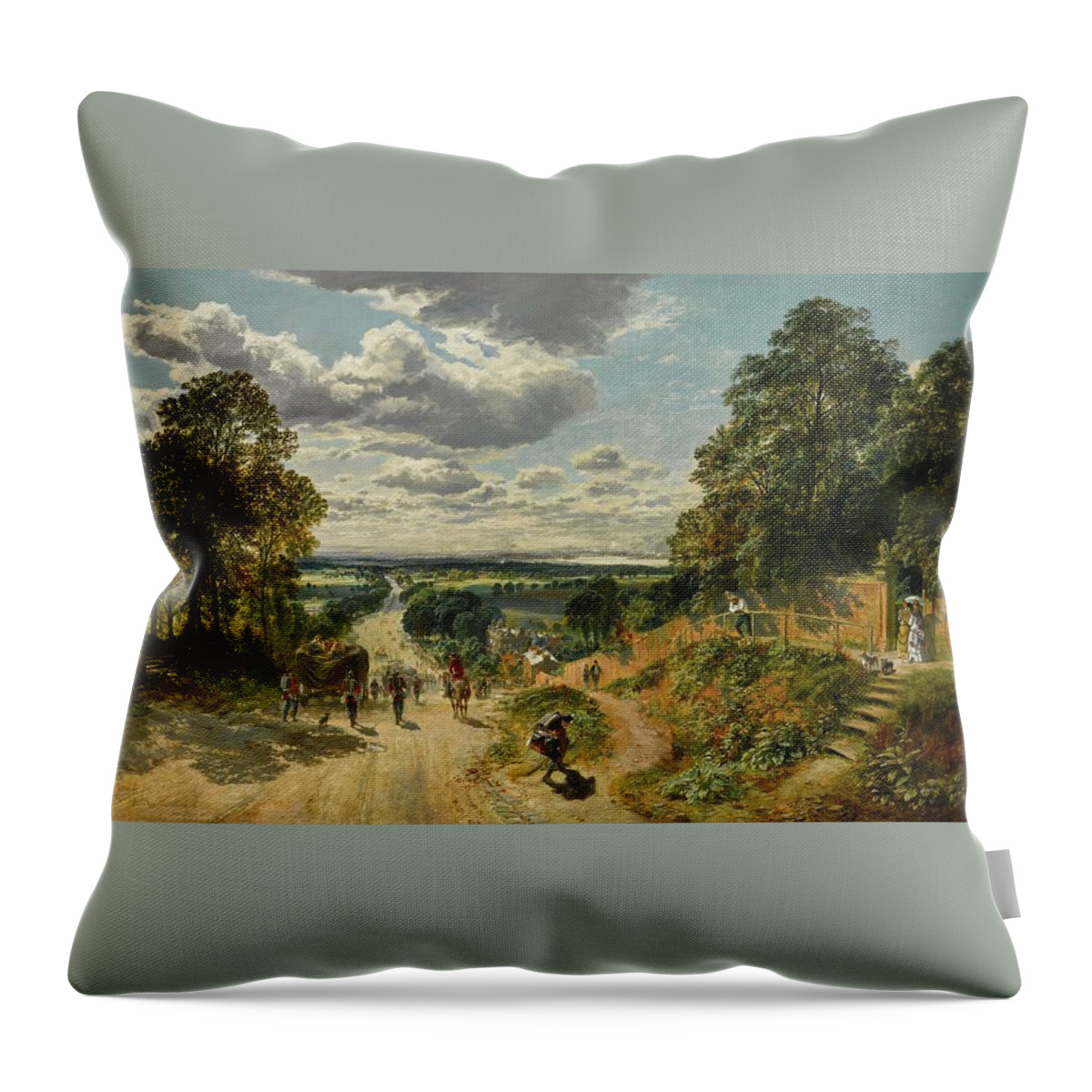 Samuel Bough Throw Pillow featuring the painting London From Shooters Hill by Samuel Bough