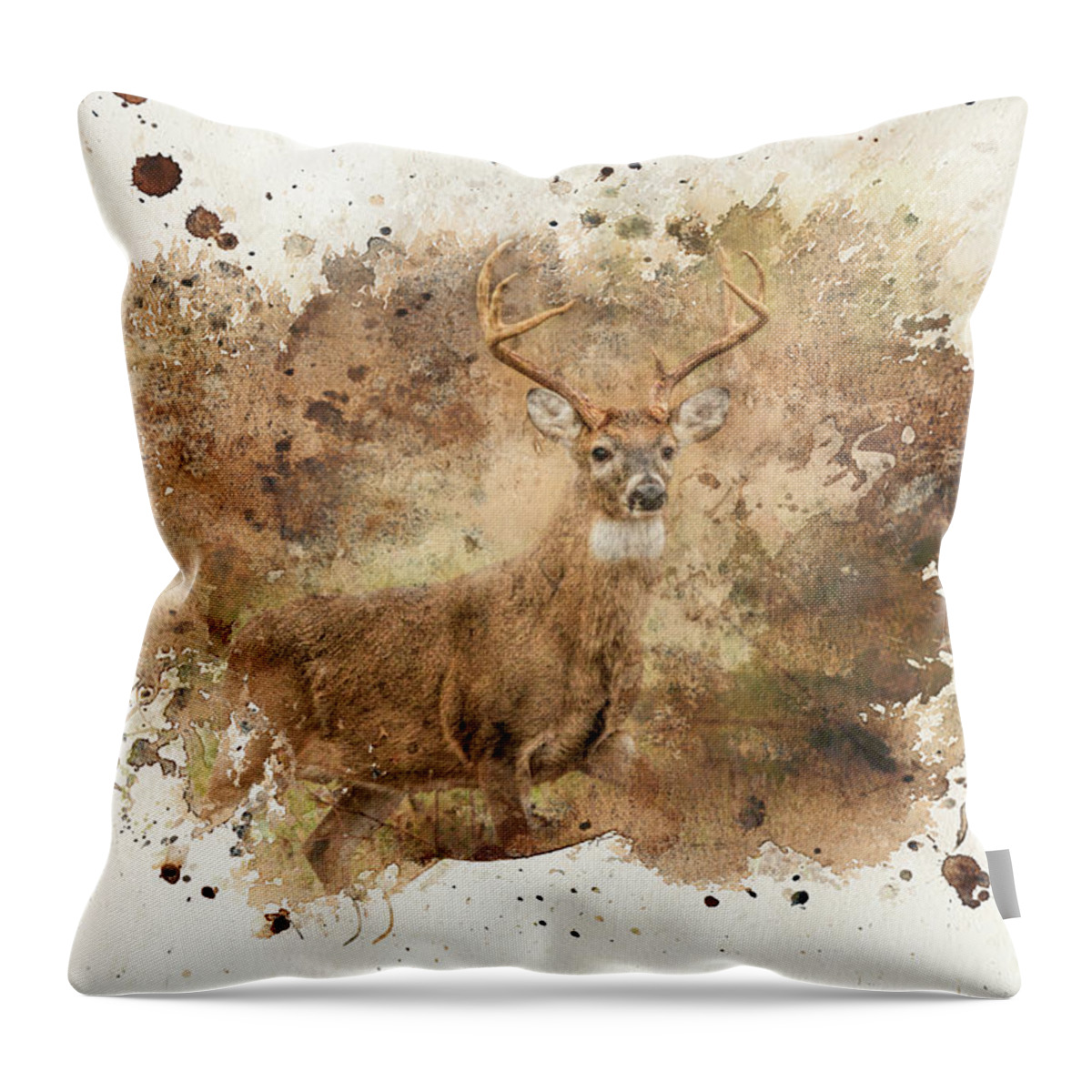 Jai Johnson Throw Pillow featuring the photograph Looking for Her Deer Art by Jai Johnson