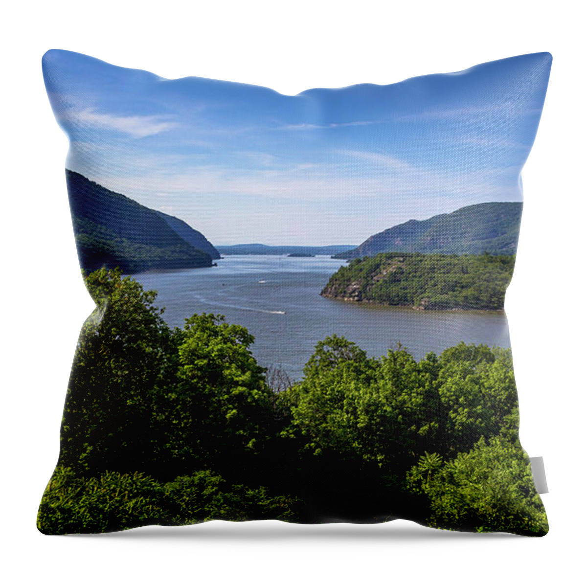 Hudson Valley Throw Pillow featuring the photograph Looking North Through the Hudson Highlands by John Morzen