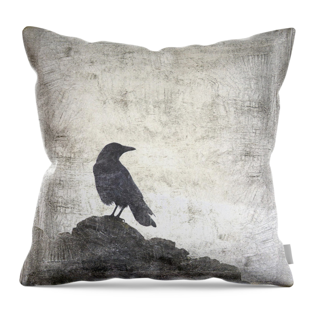 Crow Throw Pillow featuring the photograph Looking Seaward by Carol Leigh