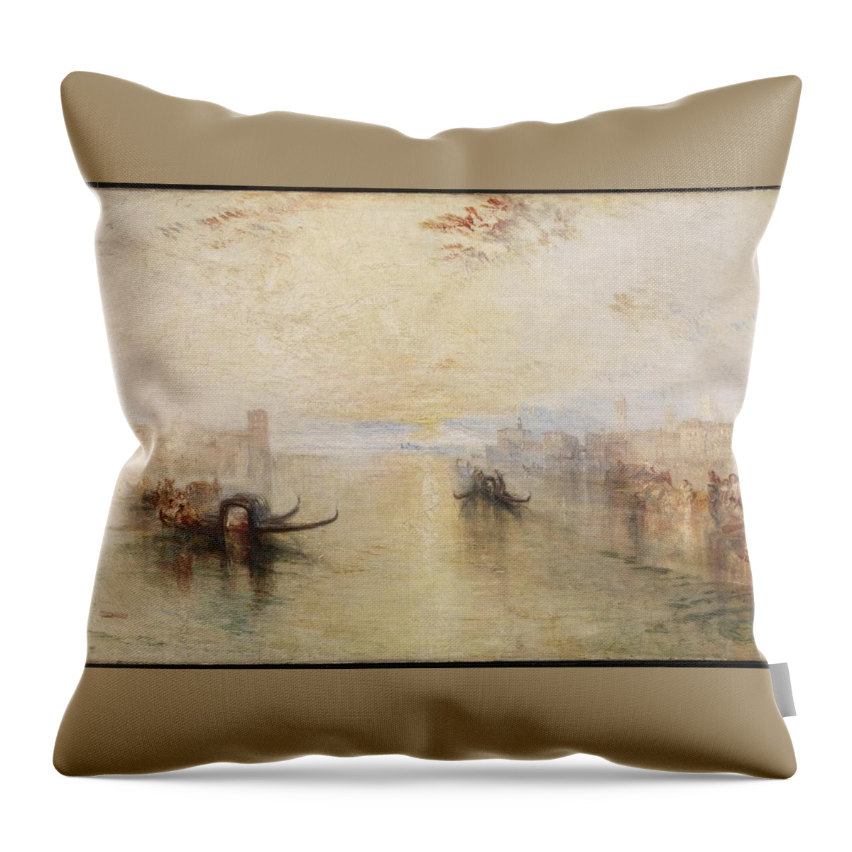 Joseph Mallord William Turner 1775�1851  St Benedetto Throw Pillow featuring the painting Looking towards Fusina by Joseph Mallord