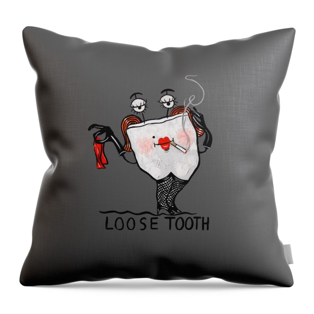 Loose Tooth T-shirt Throw Pillow featuring the painting Loose Tooth T-Shirt by Anthony Falbo