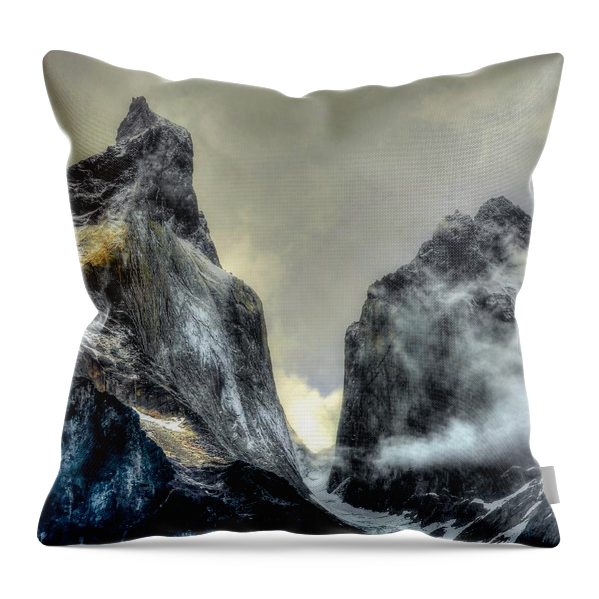 Home Throw Pillow featuring the photograph Los Cuernos-The Horns by Richard Gehlbach
