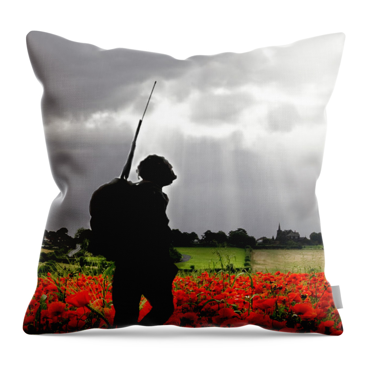 Soldier Throw Pillow featuring the digital art Lost Soldier by Airpower Art