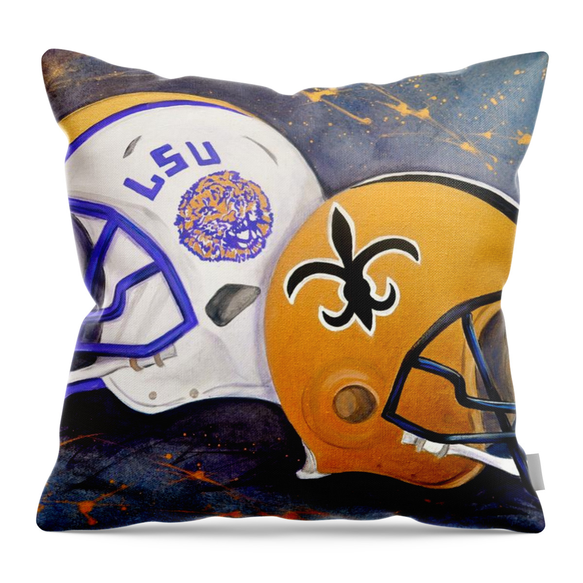 Louisiana Fan Throw Pillow featuring the painting Louisiana Fan by Debi Starr