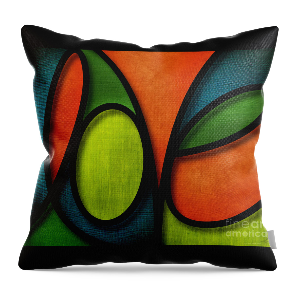 Love Throw Pillow featuring the mixed media Love - Abstract by Shevon Johnson