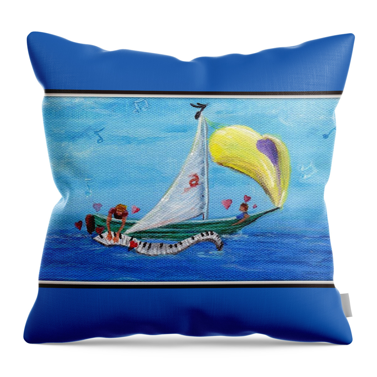 Sailboat Throw Pillow featuring the painting Love Comes in Many Forms by Deborah Naves