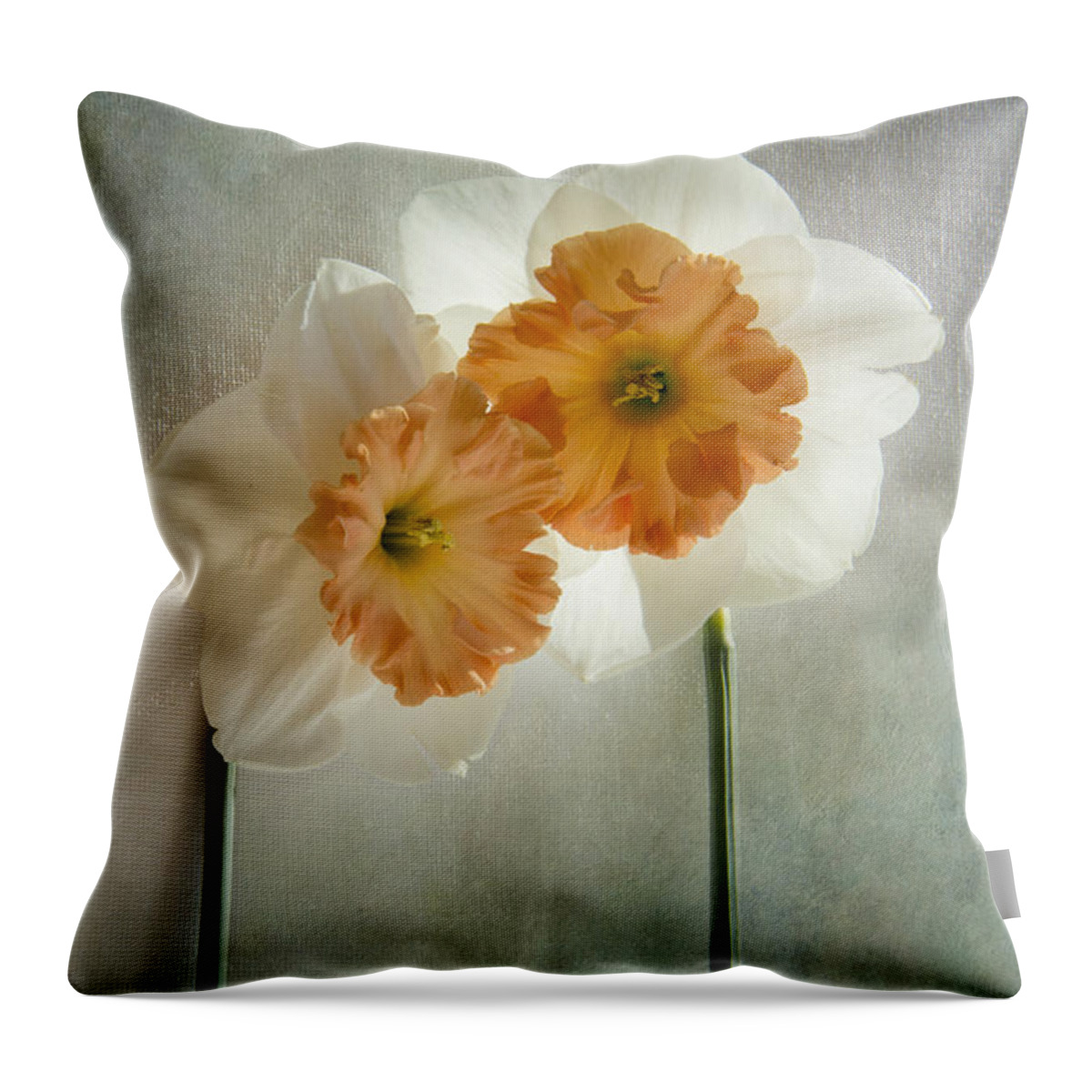 Daffodil Throw Pillow featuring the photograph Love In Bloom by Marina Kojukhova