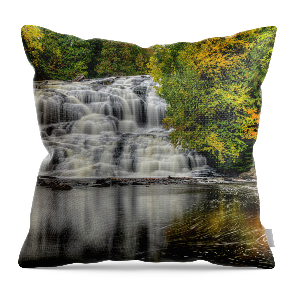 Water Falls Throw Pillow featuring the photograph Lower Bond Falls by John Roach