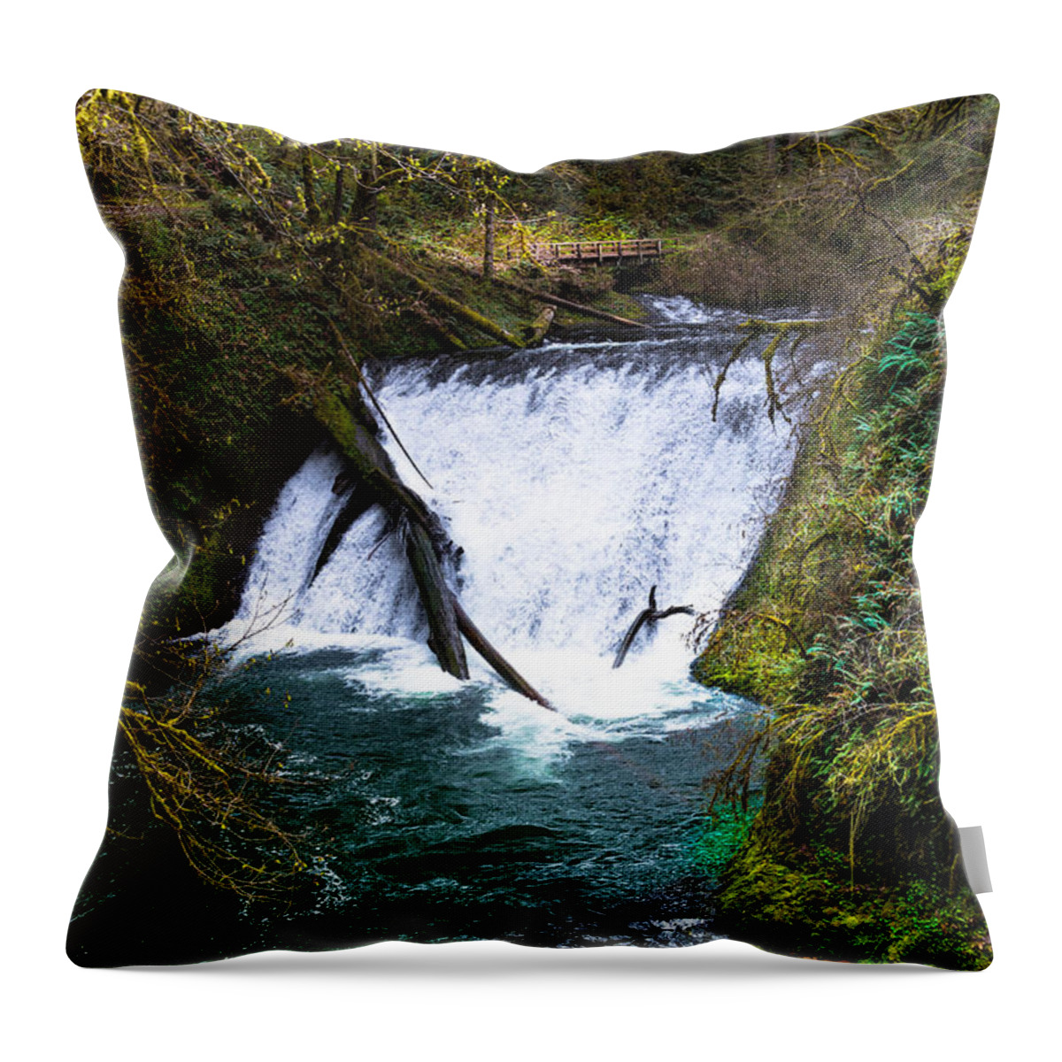 Lower North Falls Throw Pillow featuring the photograph Lower North Falls by Jerry Cahill