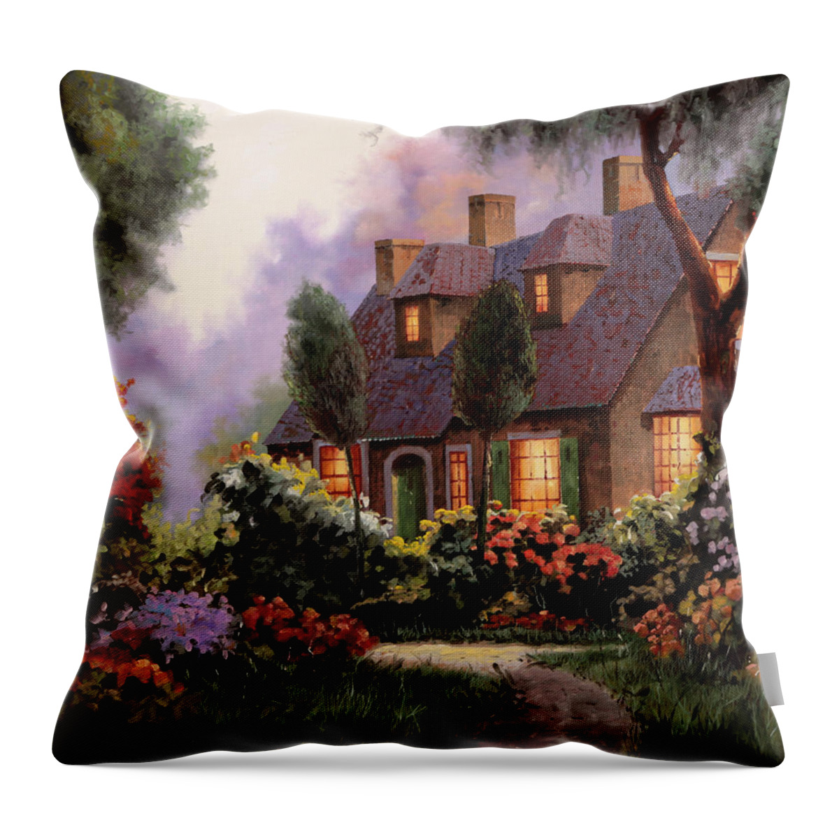 Light Throw Pillow featuring the painting Luci Al Mattino by Guido Borelli