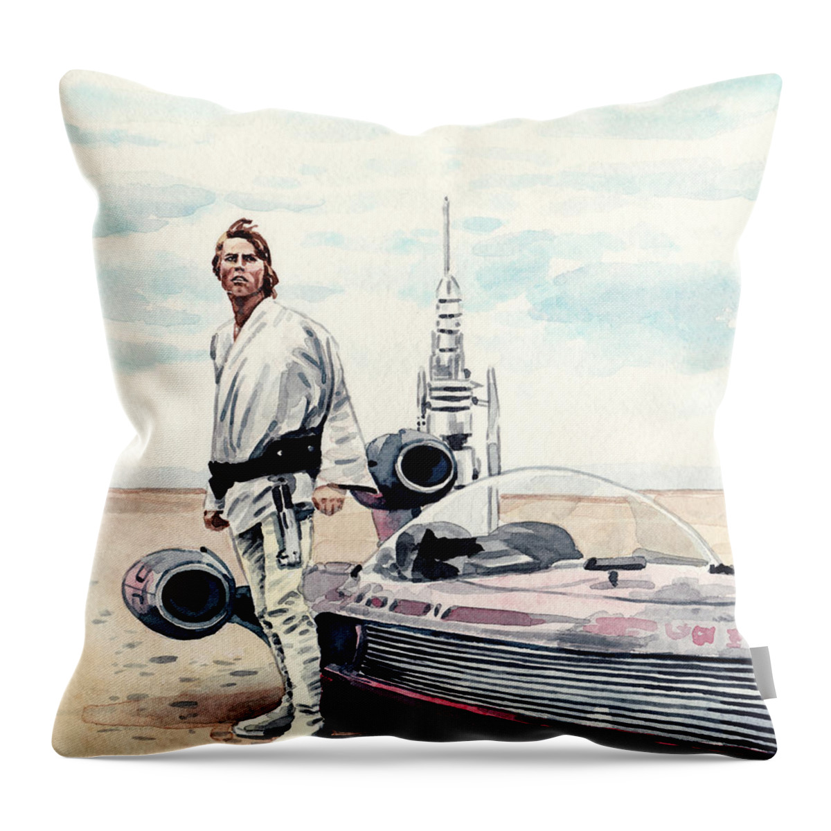 Star Wars Kylo Ren & Rey Print Home Throw Pillow