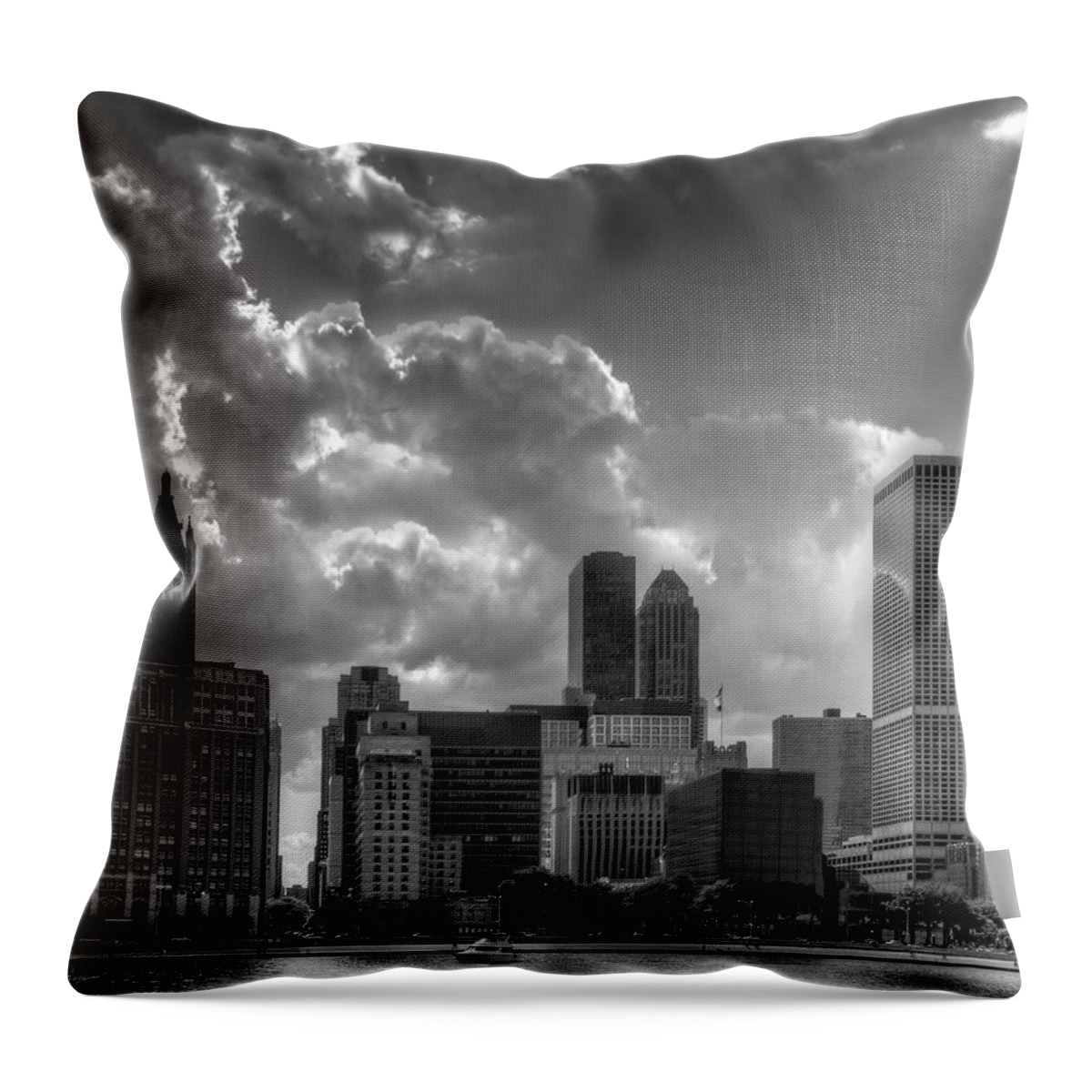 Chicago Throw Pillow featuring the photograph Luminous Chicago by John Roach