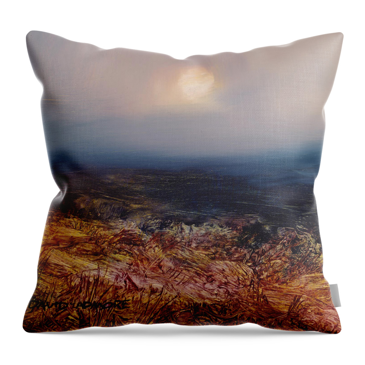 Moon Throw Pillow featuring the painting Lunar 46 by David Ladmore