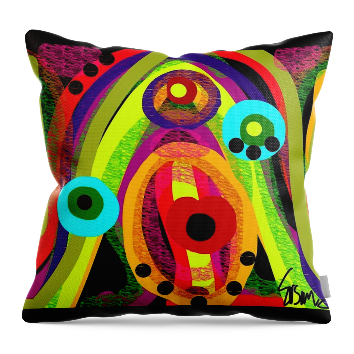 susan Fielder Lush For Life Abstract Throw Pillow featuring the digital art Lush for Life by Susan Fielder