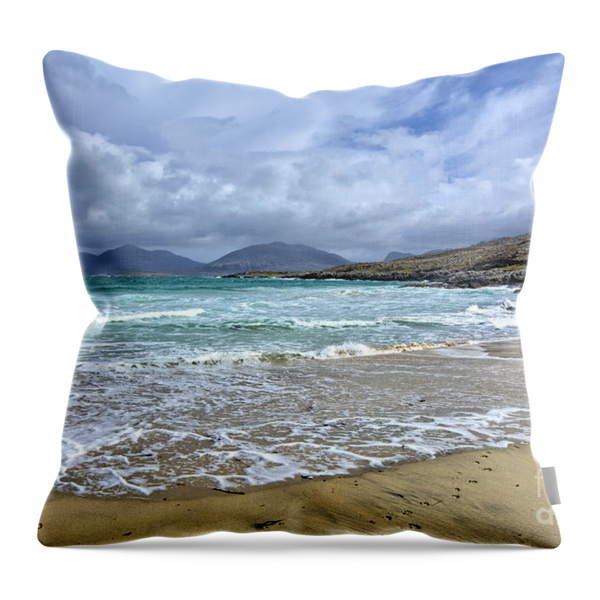 Luskentyre Beach Throw Pillow featuring the photograph Luskentyre, Isle of Harris by Smart Aviation