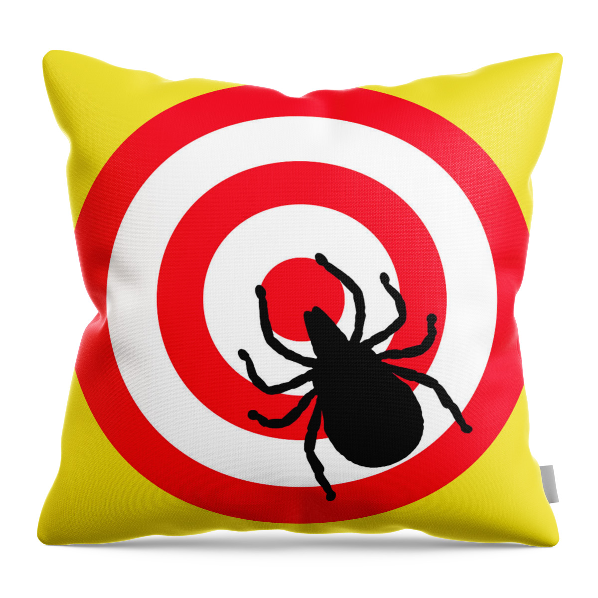 Richard Reeve Throw Pillow featuring the digital art Lyme Disease Ixodes Tick on Target by Richard Reeve