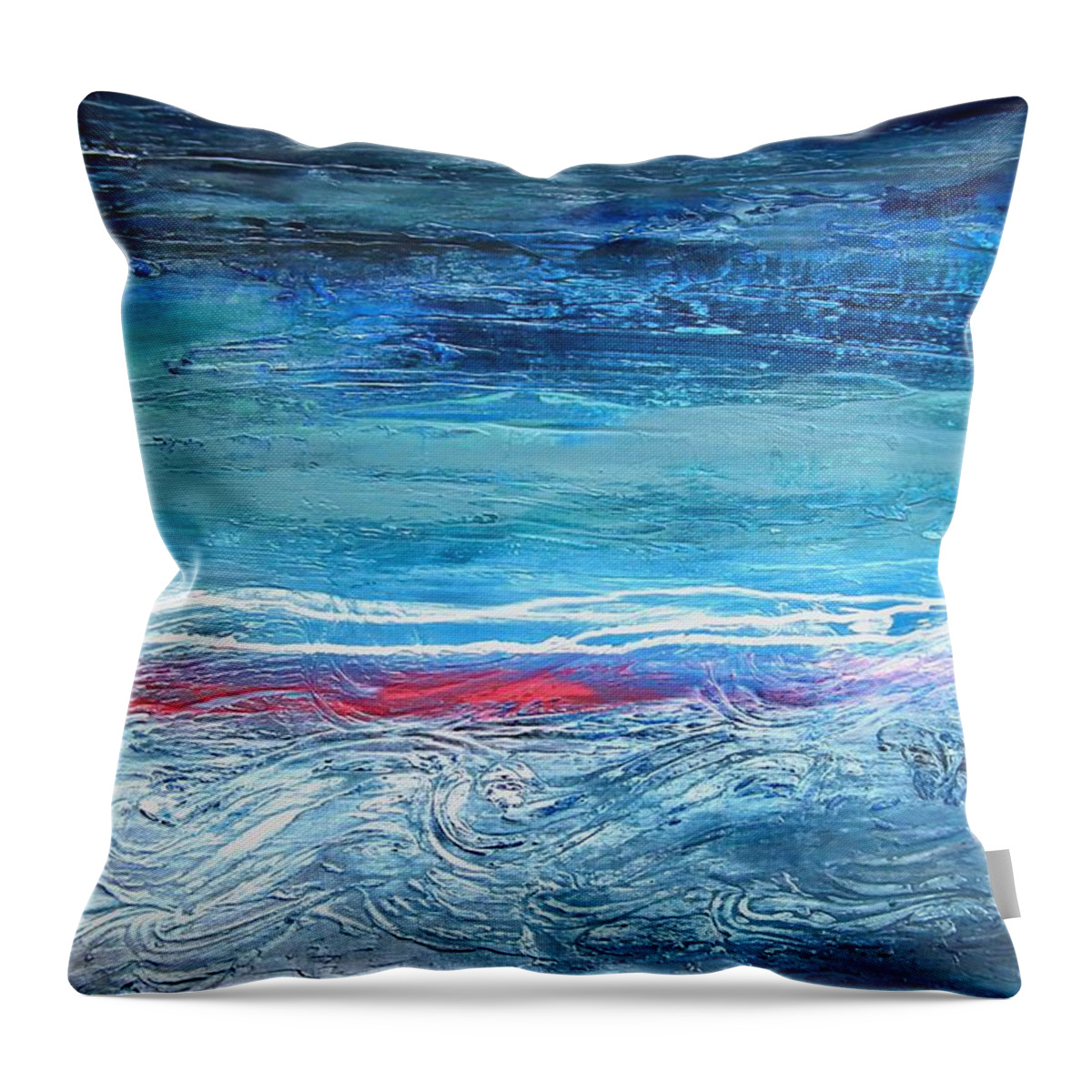 Art Throw Pillow featuring the painting Magnificent Morning Abstract Seascape by Kristen Abrahamson