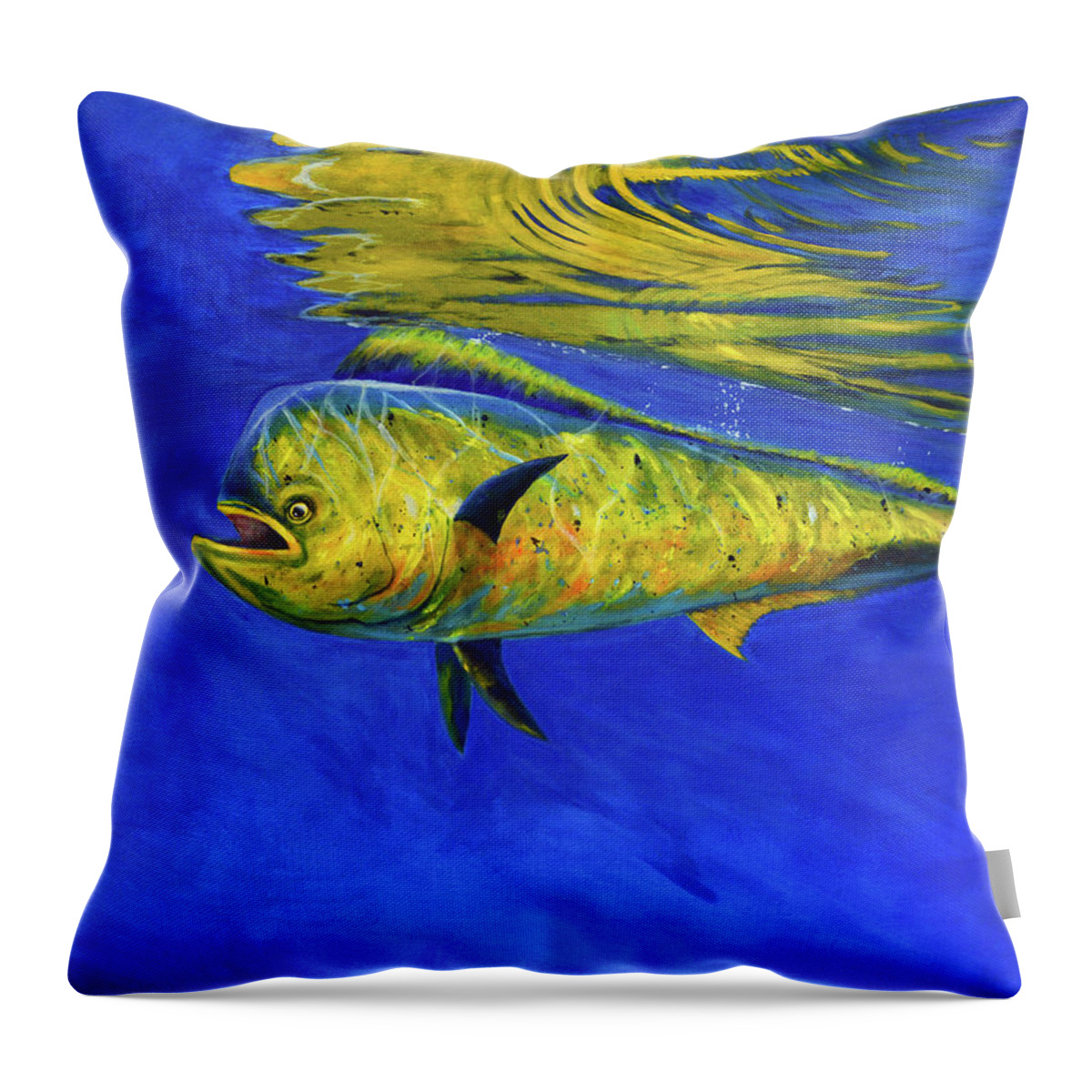 Mahi Mahi Throw Pillow featuring the painting Mahi Mahi Fish by Donna Tucker