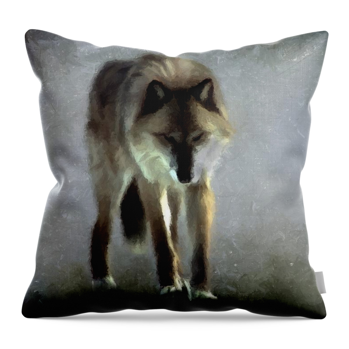 Wolf Throw Pillow featuring the photograph Majestic Wolf by David Dehner