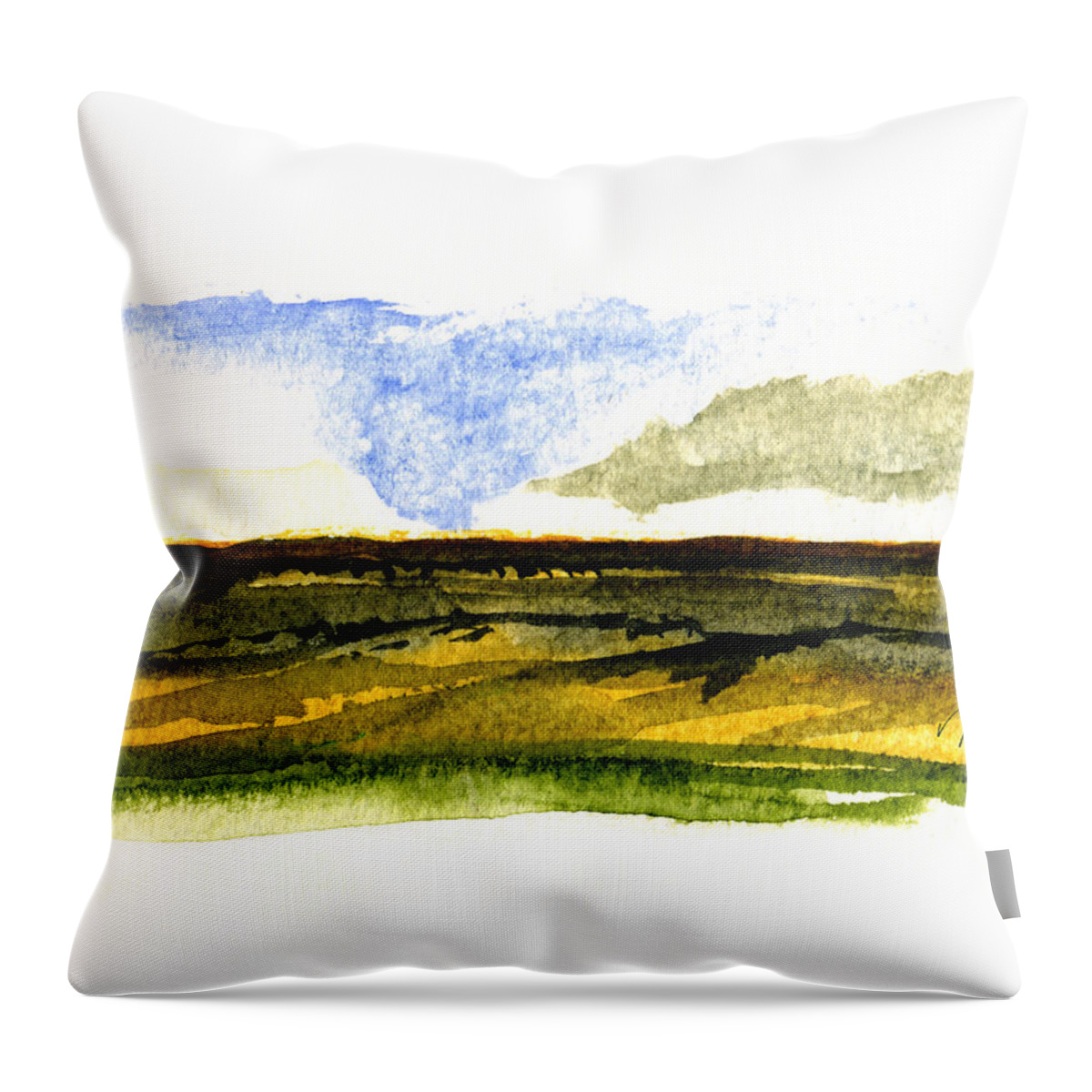 Malaga Throw Pillow featuring the painting Malaga Washington Ridge by Paul Gaj