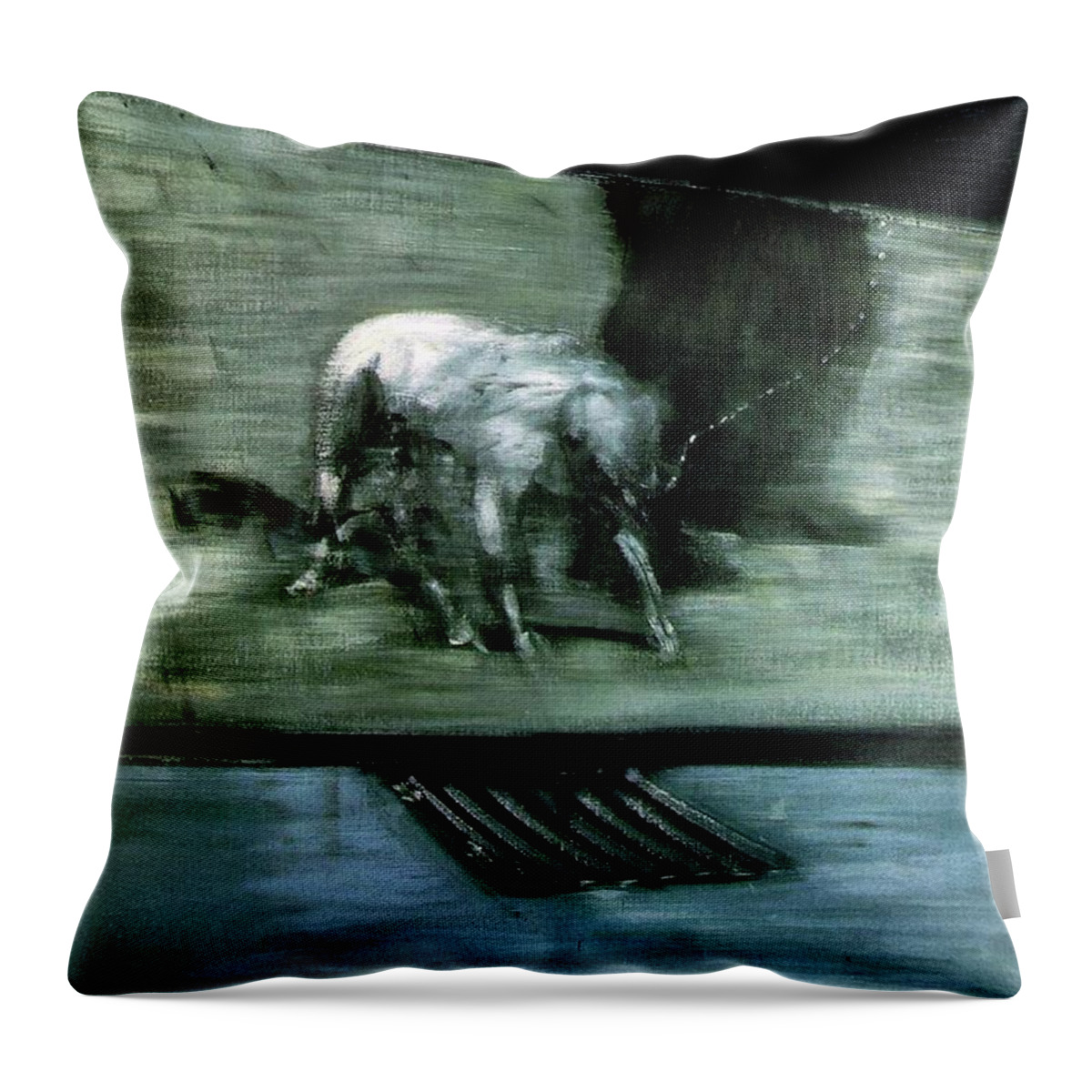 Man With Dog Throw Pillow featuring the painting Man with Dog by Francis Bacon