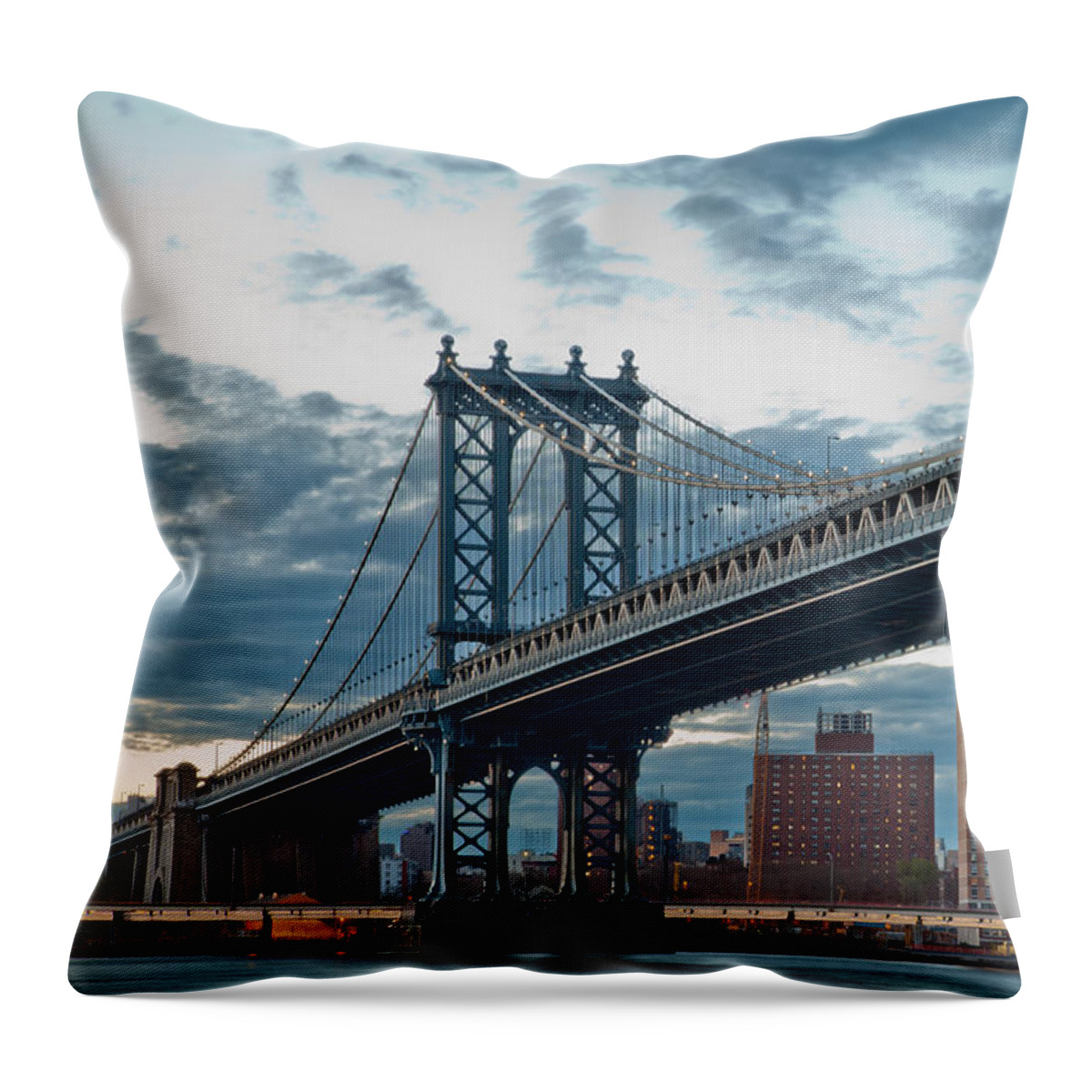 New York City Throw Pillow featuring the photograph Manhattan Classic by Az Jackson