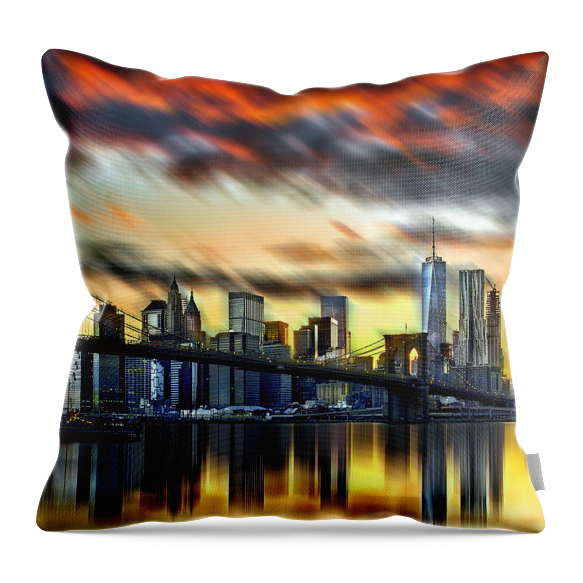 New York City Throw Pillow featuring the photograph Manhattan Passion by Az Jackson