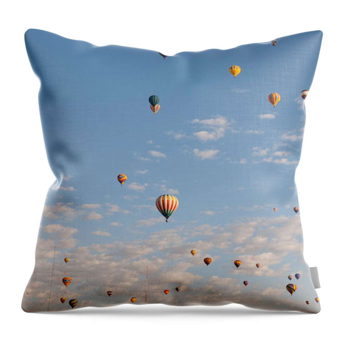 Hot Air Balloons Throw Pillow featuring the photograph Many Balloons by Charles McCleanon