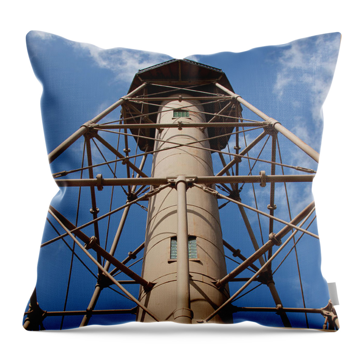 Marblehead Light Throw Pillow featuring the photograph Marblehead Light by Jayne Carney
