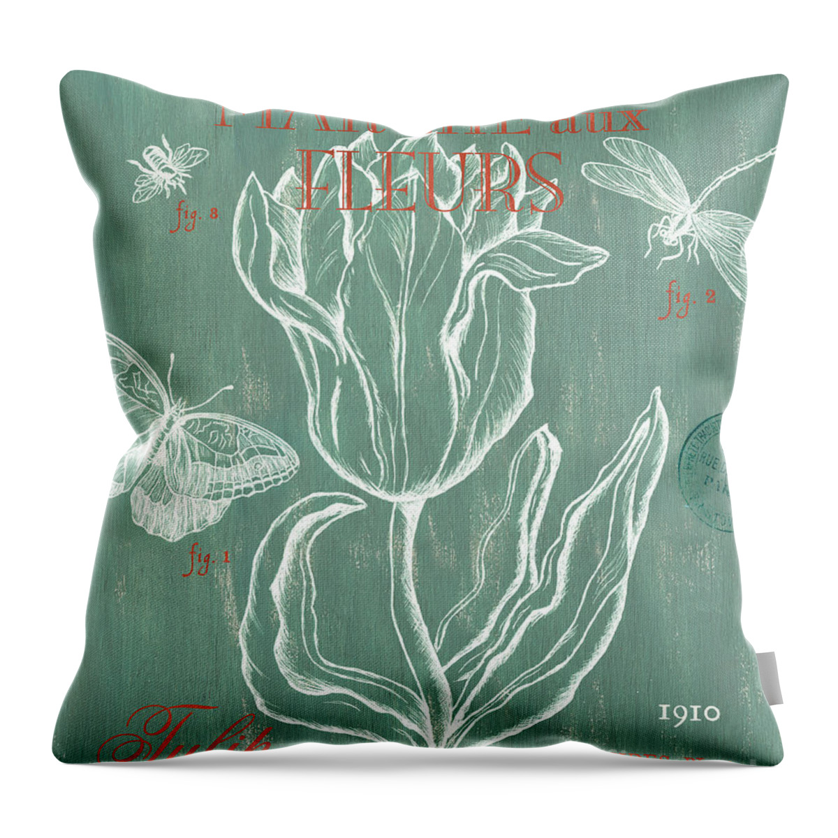 Floral Throw Pillow featuring the painting Marche aux Fleurs by Debbie DeWitt