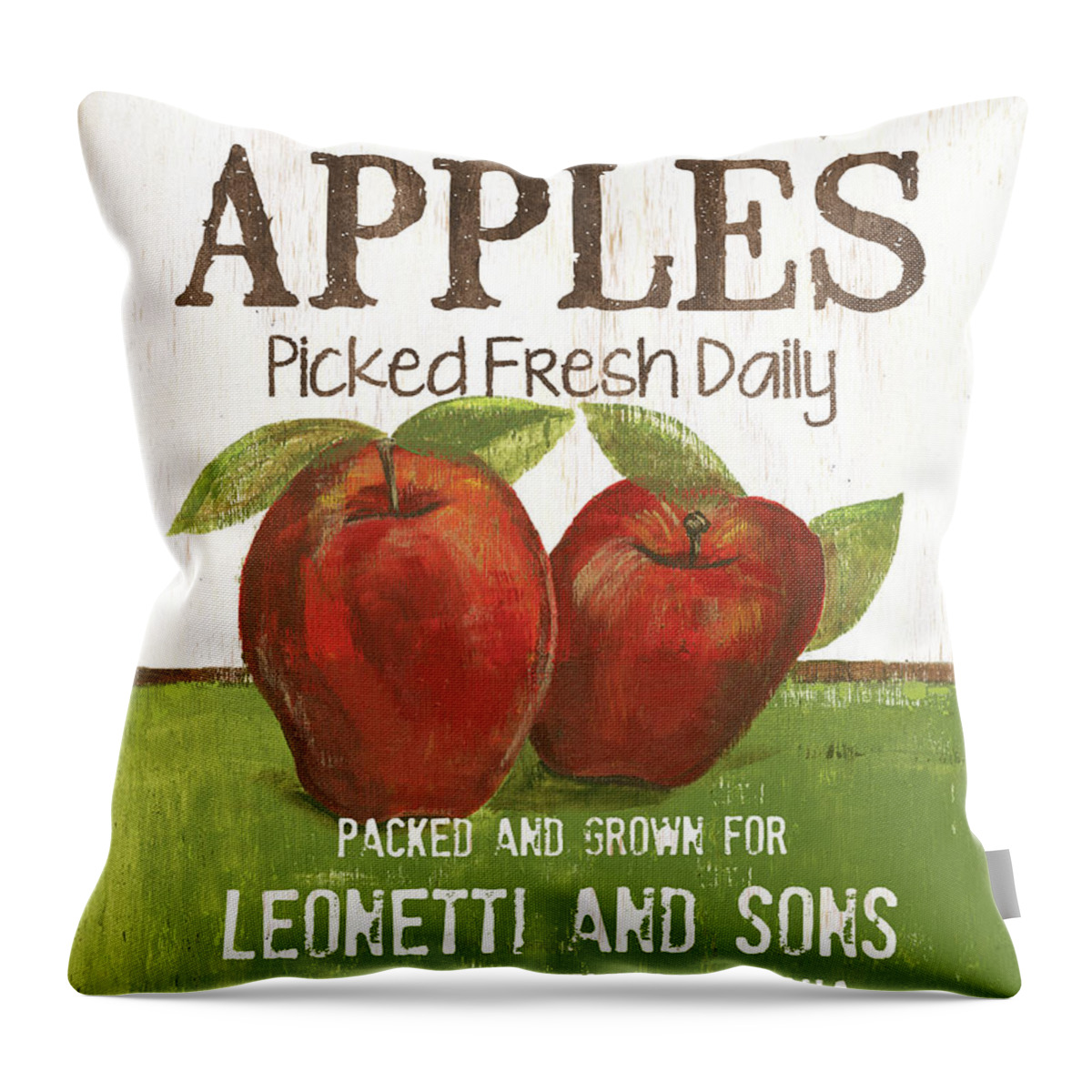 Apples Throw Pillow featuring the painting Market Fruit 2 by Debbie DeWitt