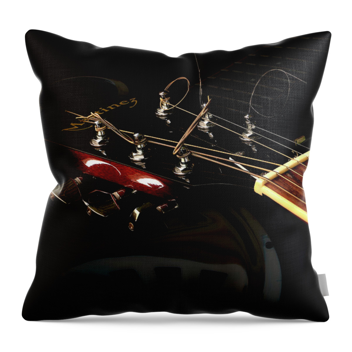 Martinez Guitar Throw Pillow featuring the photograph Martinez Guitar 003 by Kevin Chippindall